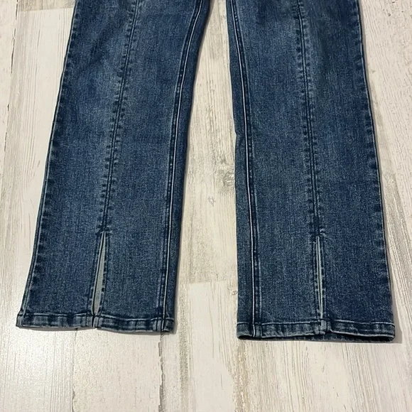 J. McLaughlin Rainey Stretch Straight Leg Slit Front Jeans Size 2 - Picture 4 of 13